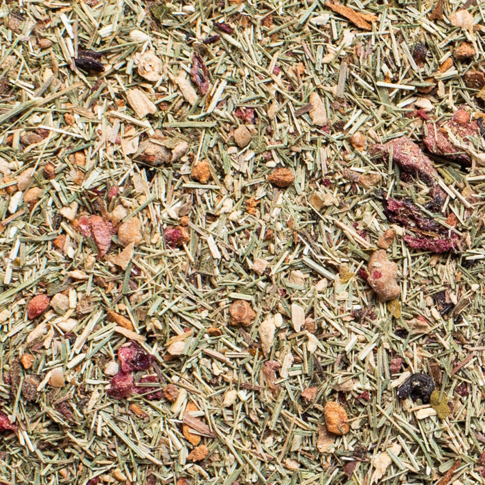 close up of loose leaf CRTL+ALT+DEL herbal tea