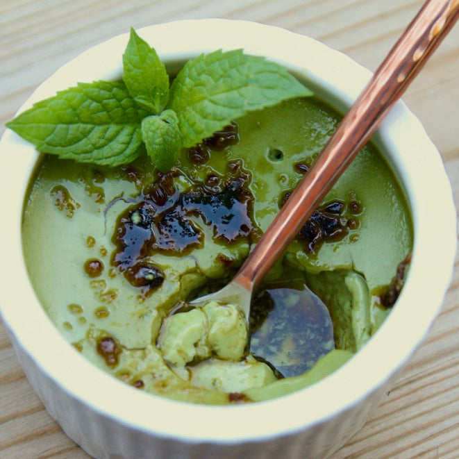 recipe: Matcha Creme Caramel Brulee