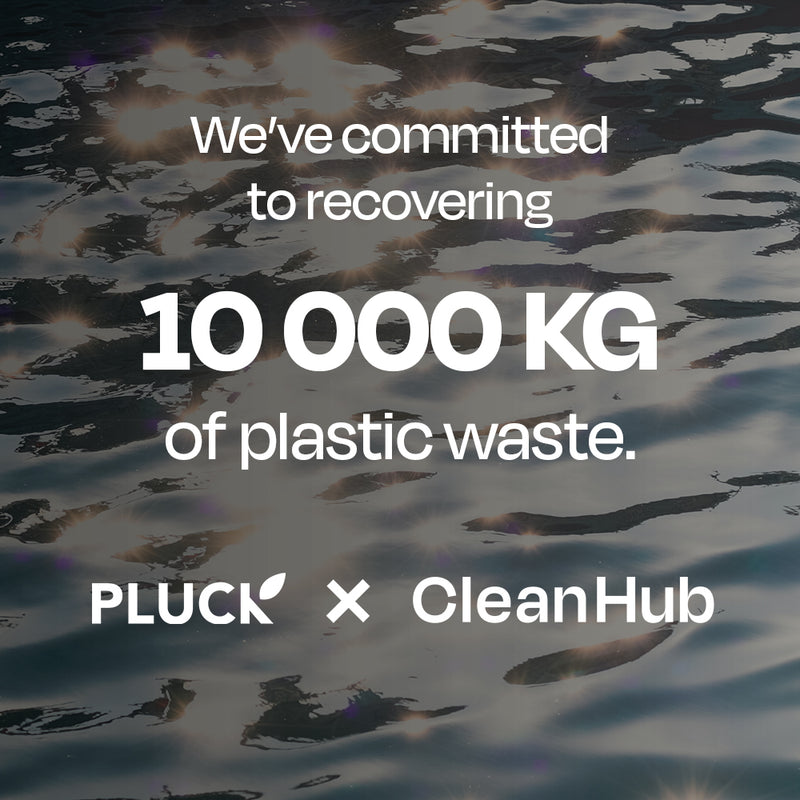 Banner announcing our CleanHub partnership to recover ocean plastics