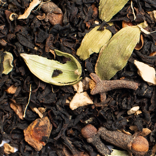 close up of masala chai black tea