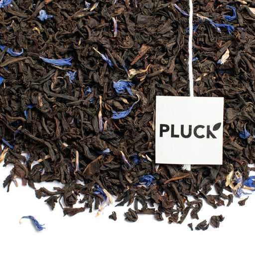Loose leaf Earl Grey Cream black tea with Pluck tea bag tag